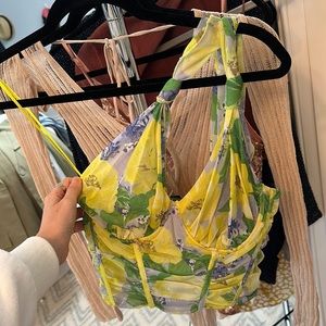 Corset one shoulder crop top